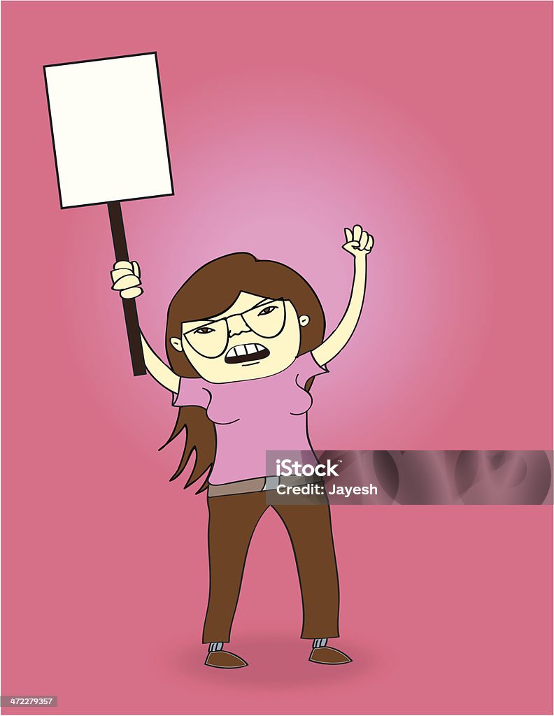 Protester - Векторная графика Girl power - английское выражение роялти-фри