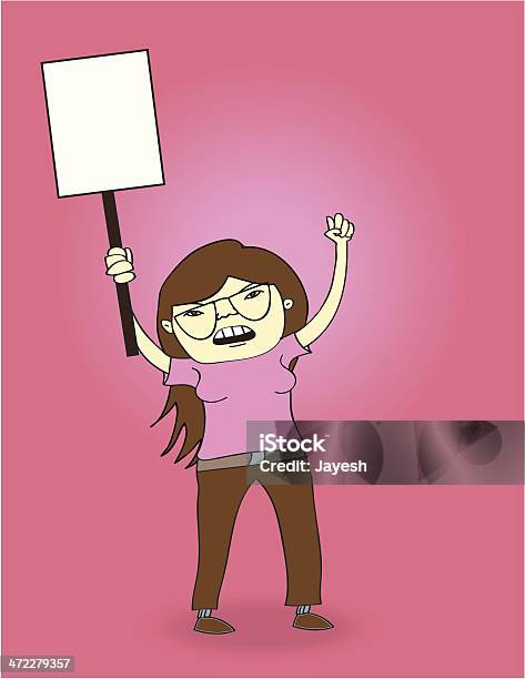 Protester — стоковая векторная графика и другие изображения на тему Girl power - английское выражение - Girl power - английское выражение, Активист, Векторная графика
