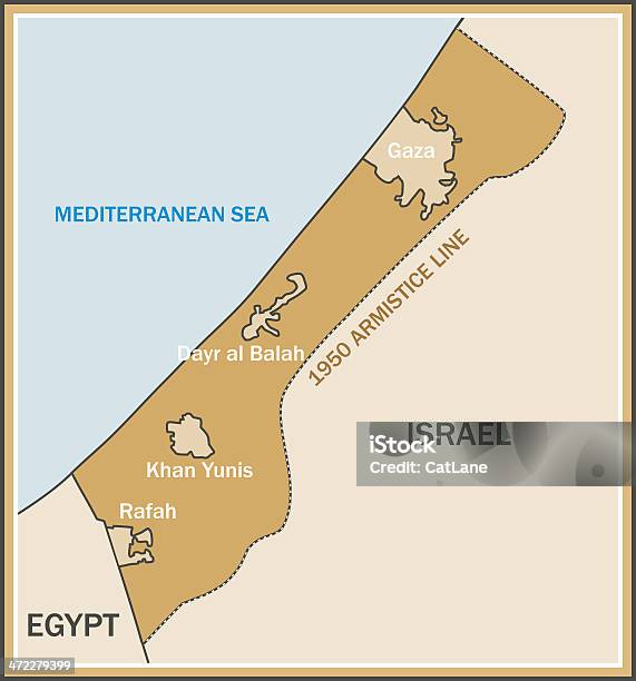 Ghazza Rafa Map Gaza Strip Map Stock Illustration - Download Image Now - Gaza Strip ...