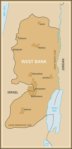 peta tepi barat - laut-mati ilustrasi stok