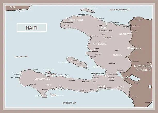 Vector illustration of Haiti Map