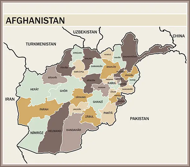 Vector illustration of Map of Afghanistan