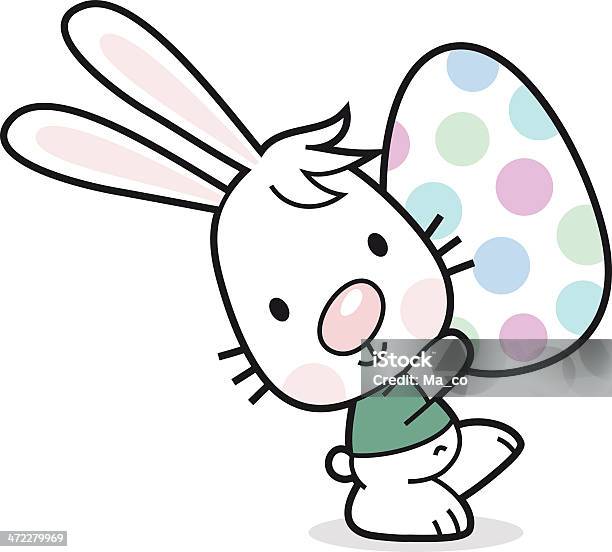 Easter Bunny With Painted Egg Stock Illustration - Download Image Now - Animal, Animal Egg, Animal Family