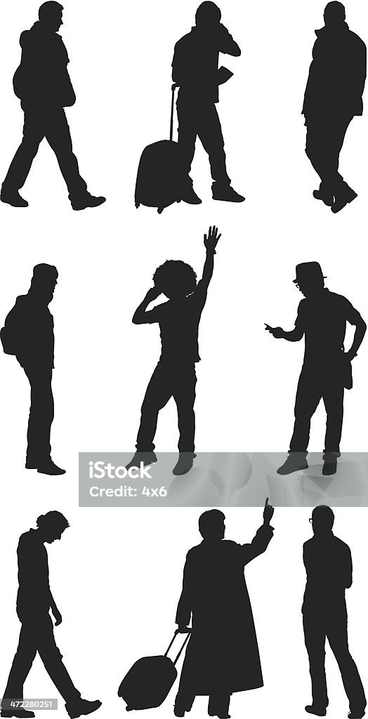 silhouettes décontractés personnes - clipart vectoriel de Adulte libre de droits