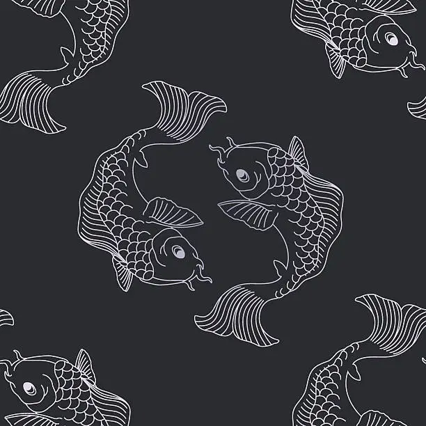 Vector illustration of Koi pattern