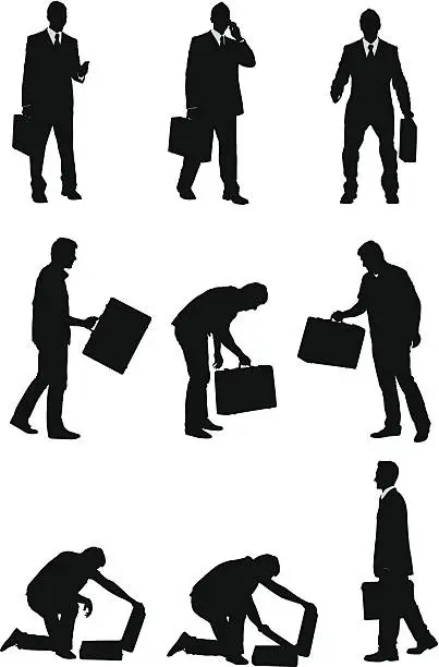 Vector illustration of Businessmen with briefcases