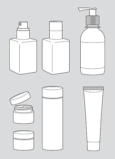 Vector illustration of Cosmetics packs