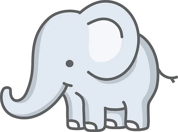 Vector illustration of baby elephant / cartoon