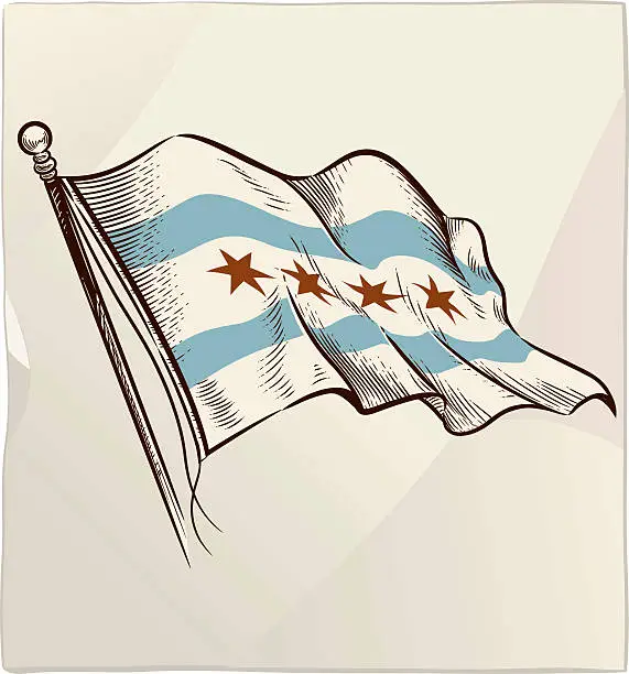 Vector illustration of Flag of Chicago