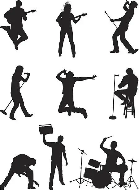 Vector illustration of Music lifestyle people rocking out