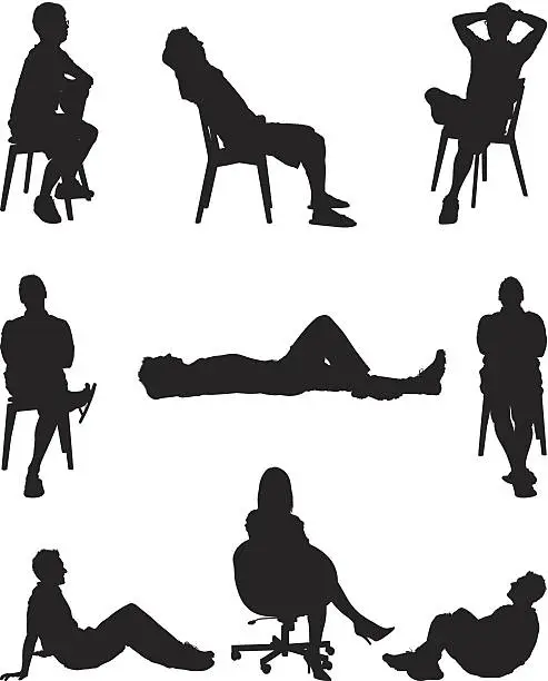 Vector illustration of People lounging around