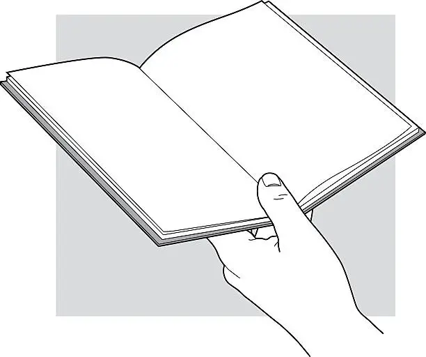 Vector illustration of hand with an open book