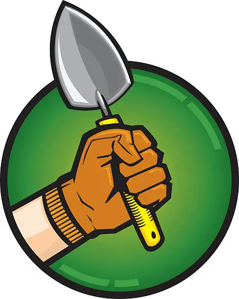 Vector illustration of garden trowel  fist