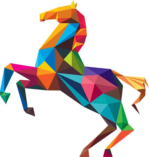 Vector illustration of running horse