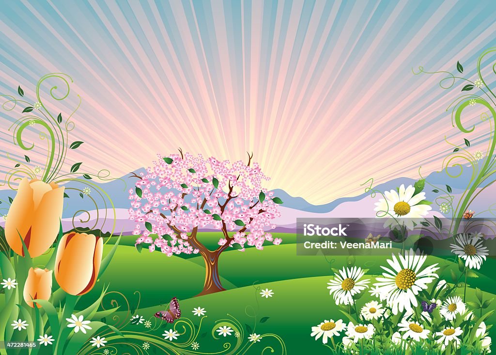 Frühling Hintergrund - Lizenzfrei Baum Vektorgrafik