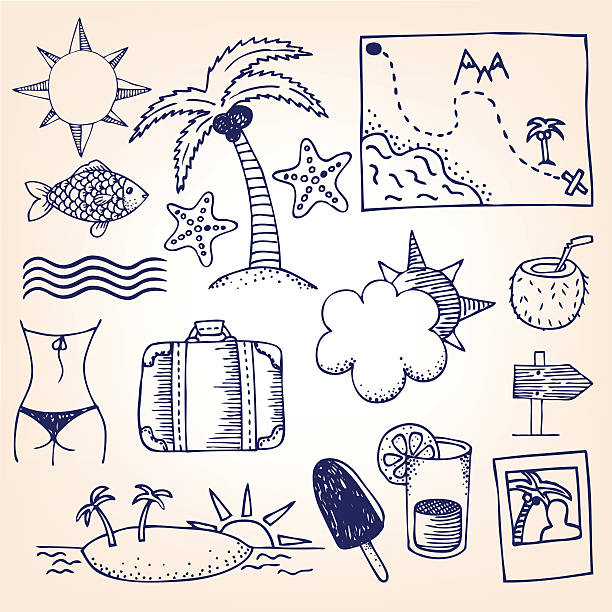 doodles podróży - photograph travel people traveling luggage stock illustrations