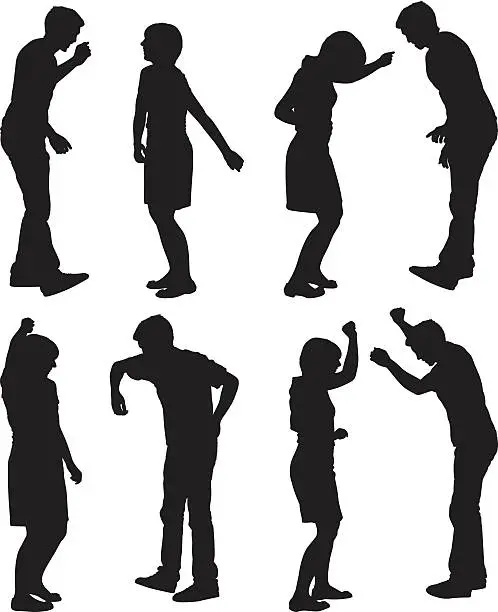 Vector illustration of Male and female dancing with each other