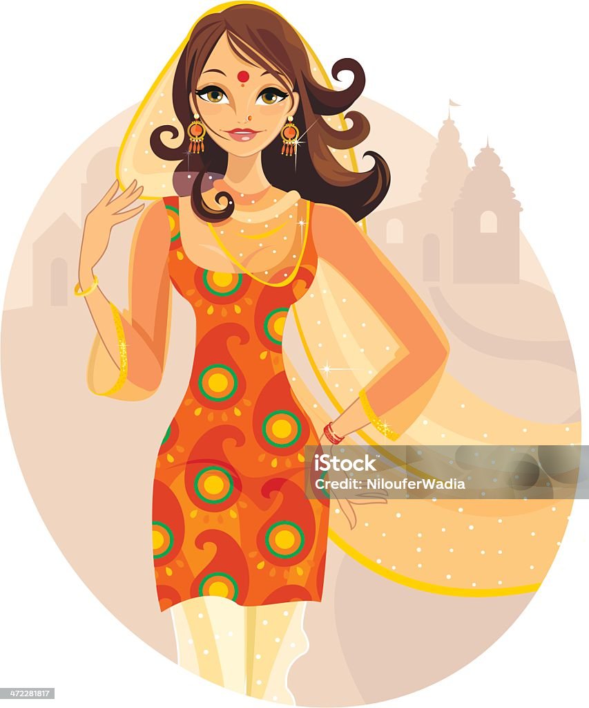 Lady z Indii - Grafika wektorowa royalty-free (Indie)