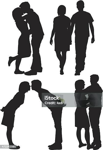 Cute Couples Young Love Stock Illustration - Download Image Now - Couple - Relationship, Walking, Clip Art