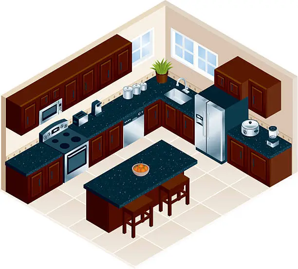 Vector illustration of Modern Kitchen