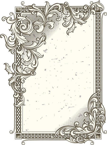 ozdobny karty - sepia toned frame paper backgrounds stock illustrations