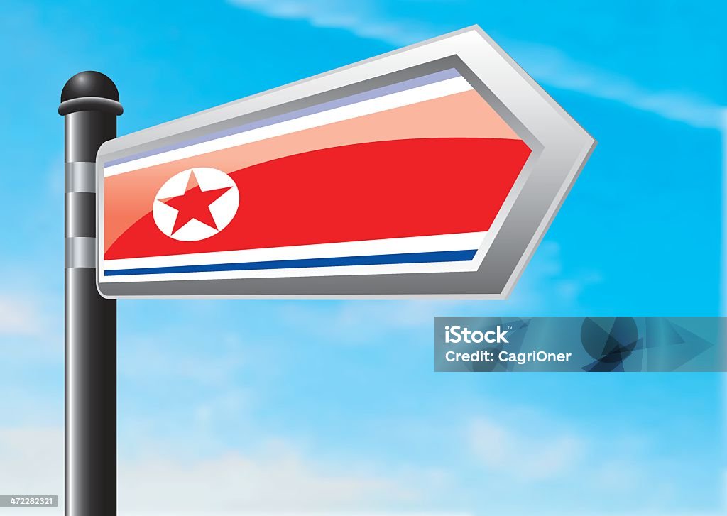 Reiseziel: North Korea - Lizenzfrei Blau Vektorgrafik