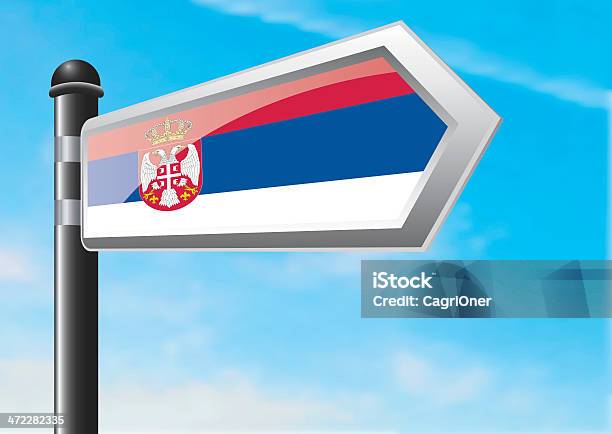Vetores de Destino Sérvia e mais imagens de Bandeira da Sérvia - Bandeira da Sérvia, Azul, Bandeira
