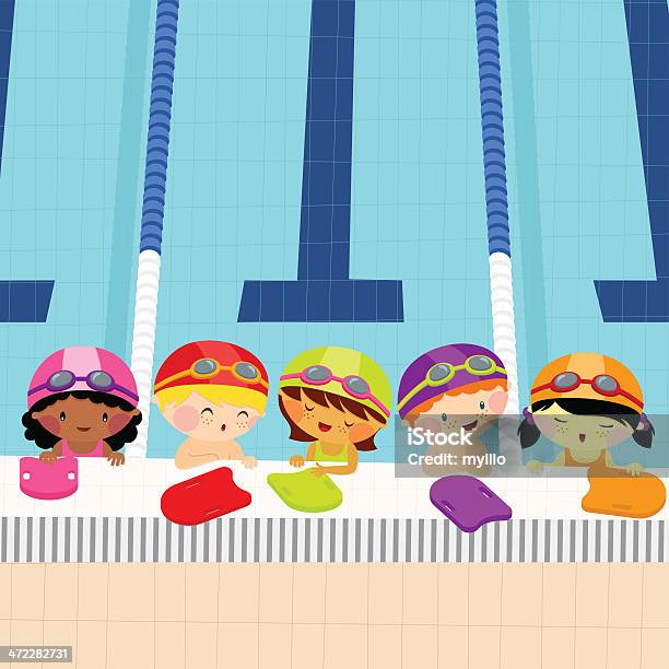 Swim Lessons For Kids Stock Illustration - Download Image Now - Swimming, Learning, Classroom