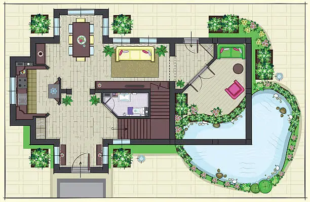 Vector illustration of House plan