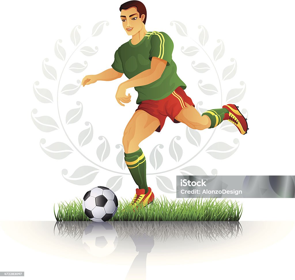 Jogador de futebol - Vetor de Adulto royalty-free