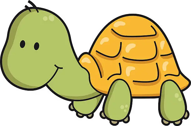 Vector illustration of cartoon turtle