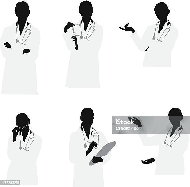 Waist Up Female Doctor Vector Images Stock Illustration - Download Image Now - In Silhouette, Doctor, Vector