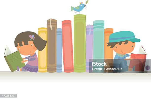 Lets Read Together Stock Illustration - Download Image Now - Child, Book, Reading