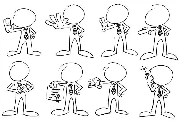 Vector illustration of Faceless Businessmen characters