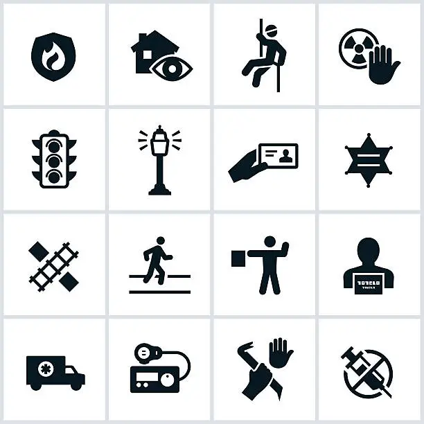 Vector illustration of Public Safety Icons