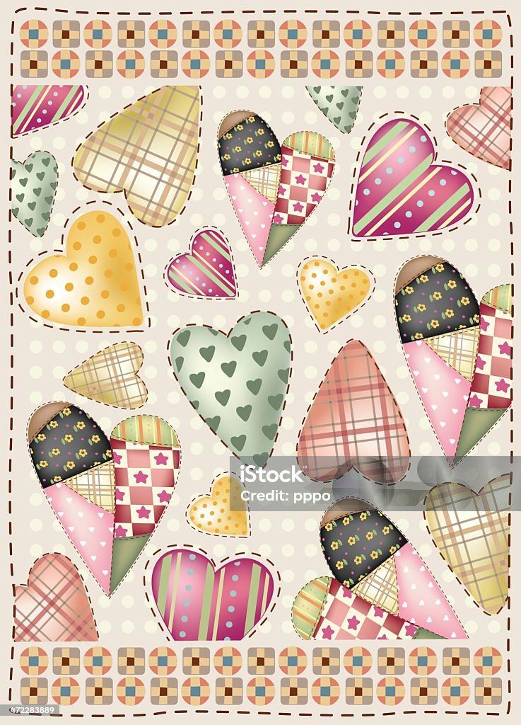 Aime en patchwork tissu - clipart vectoriel de Édredon libre de droits