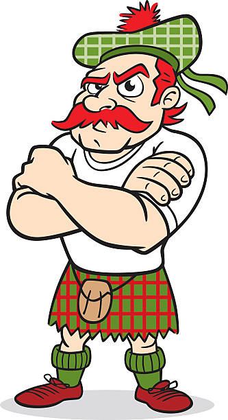 Tough Scotsman Tough looking Scotsman. Perfect for a Scotland illustration. EPS and JPEG files included. Be sure to view my other illustrations, thanks! kilt stock illustrations