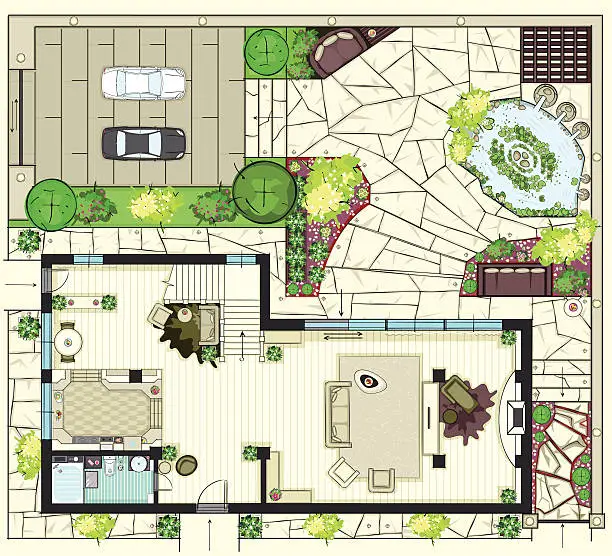 Vector illustration of House plan