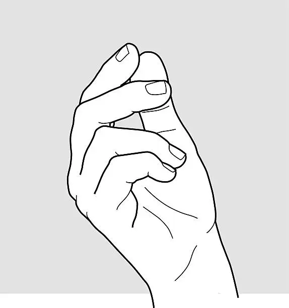 Vector illustration of Hand holding or picking up something