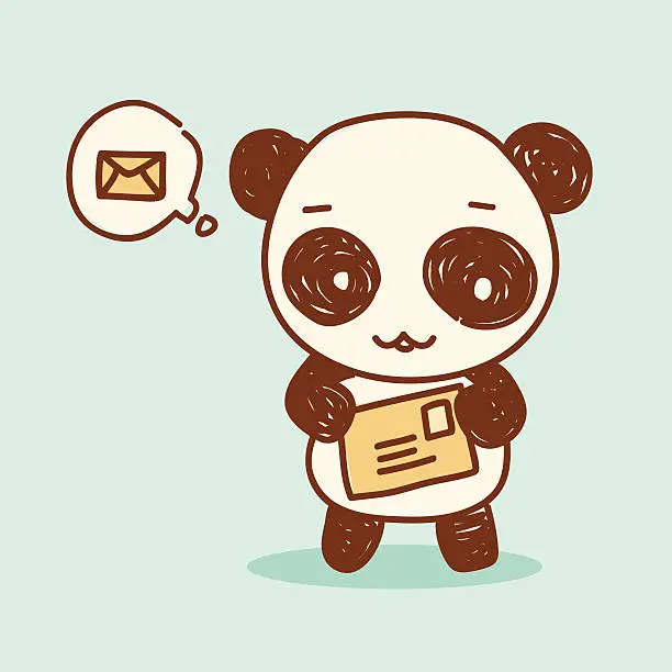 Vector illustration of You've got Panda Mail