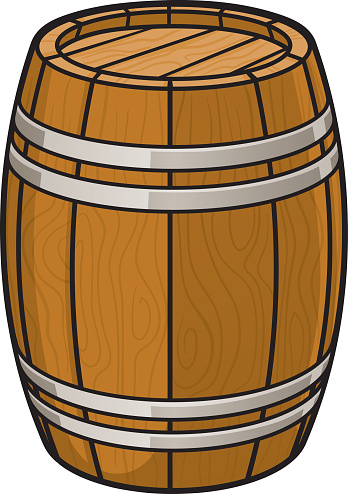 cartoon style oak barrel