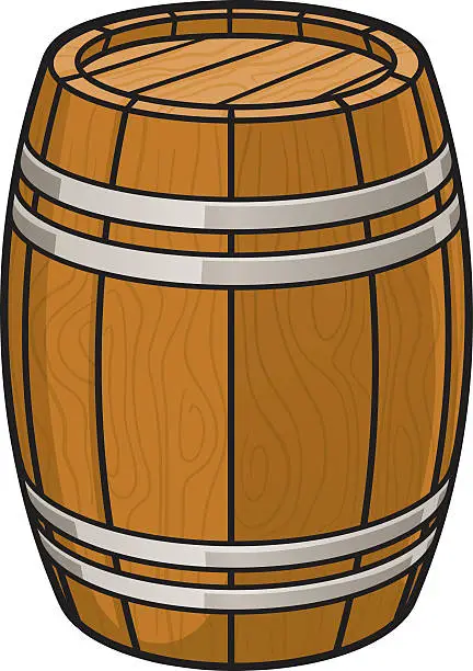 Vector illustration of oak barrel