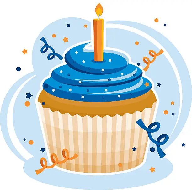 Vector illustration of Birthday Cupcake