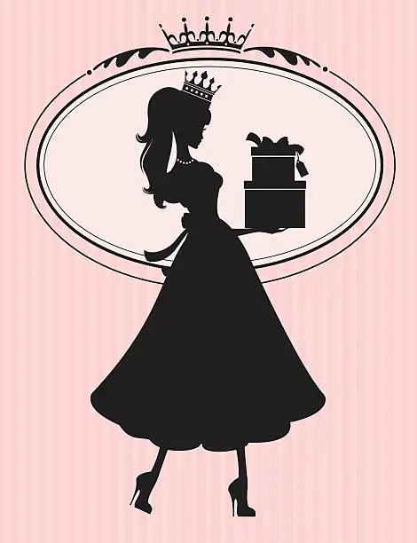 Vector illustration of Princess Gift
