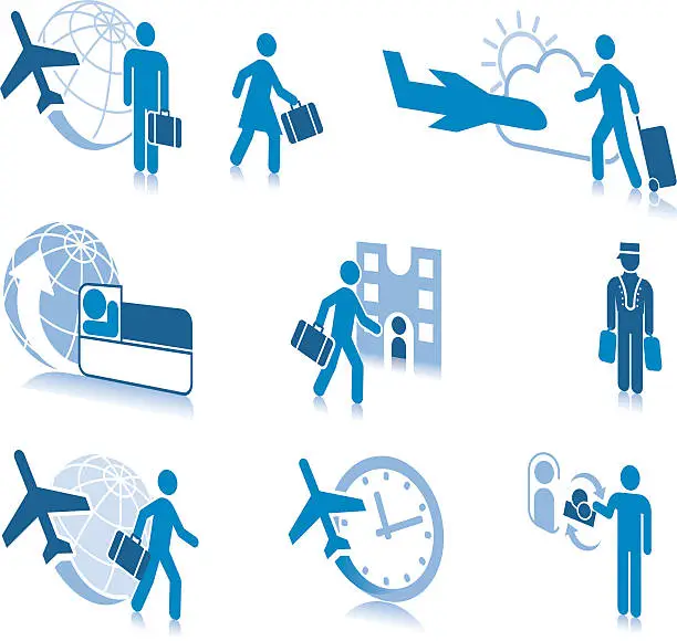 Vector illustration of Business Travel Icon Set