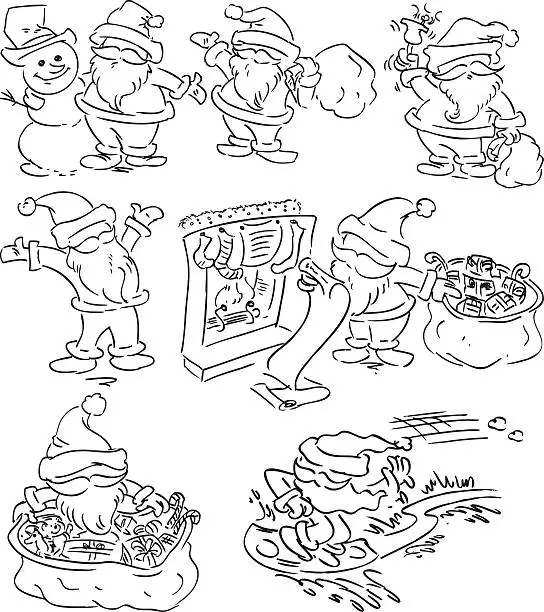 Vector illustration of Faceless Santa claus Characters