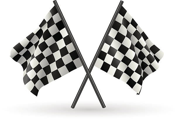 bendera kotak-kotak - race flag ilustrasi stok