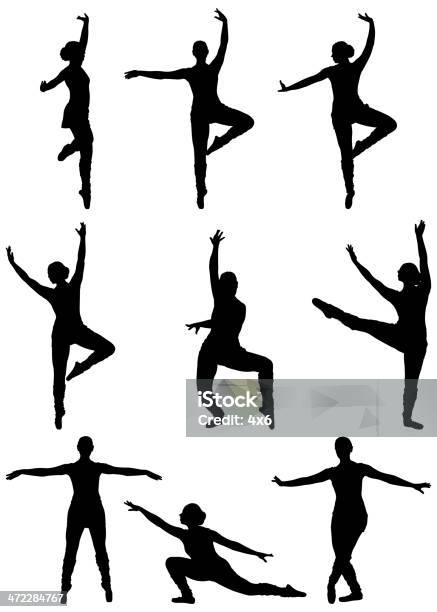 Professional Ballerina Practicing Dance Moves Stock Illustration - Download Image Now - In Silhouette, Modern Dancing, Pirouette