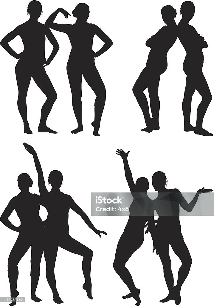 Two female dancers in spandex posing together Two female dancers in spandex posing togetherhttp://www.twodozendesign.info/i/1.png Women stock vector