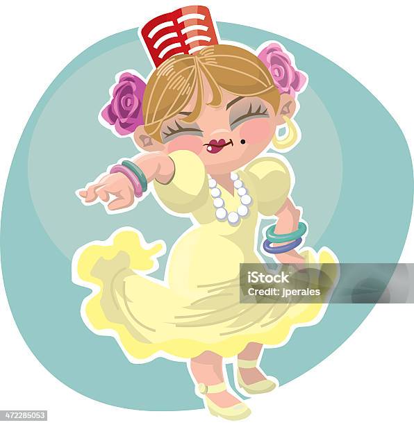 Petite Danseuse Espagnole Vecteurs libres de droits et plus d'images vectorielles de Cartoon - Cartoon, Flamenco - Danse traditionnelle, Petites filles